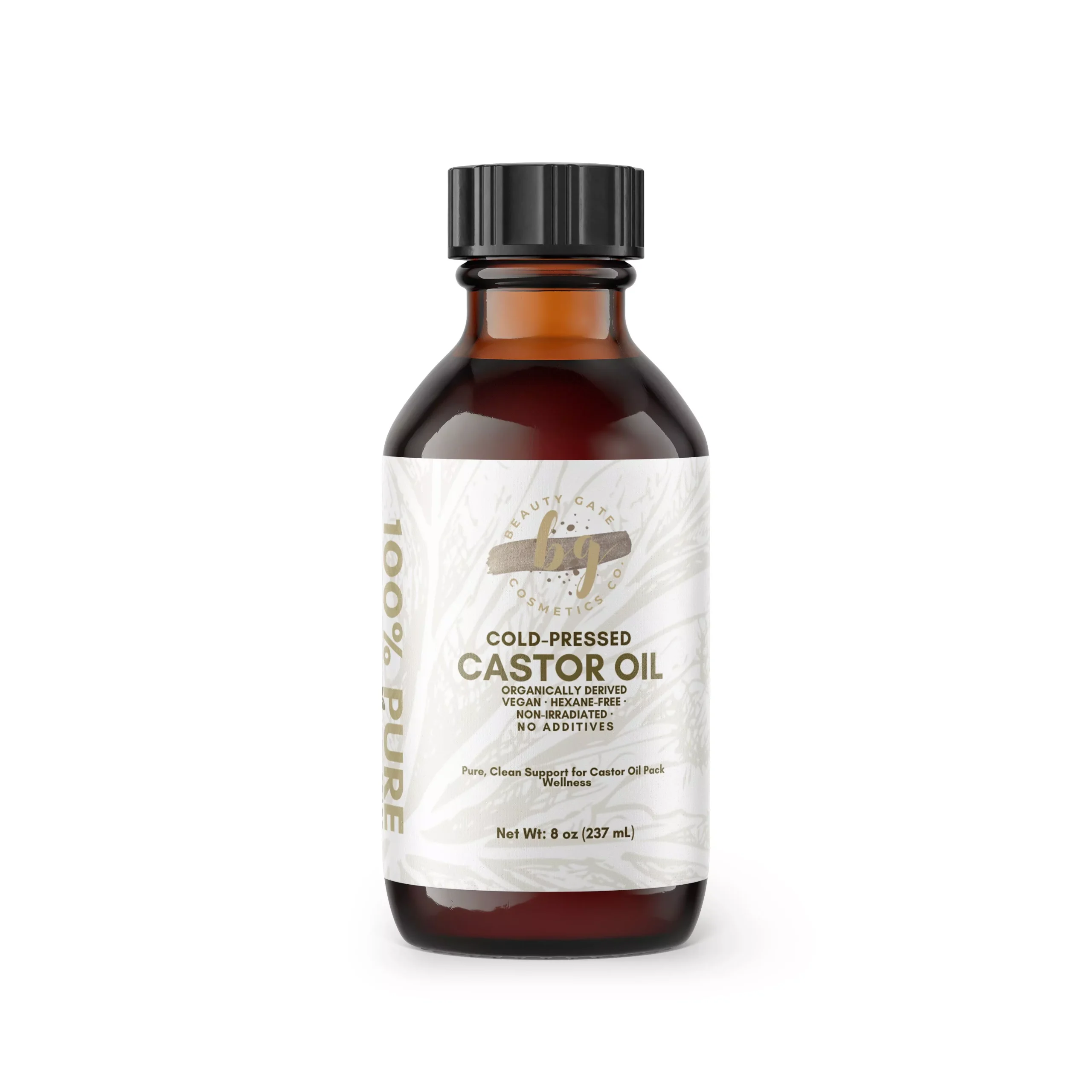 100% Pure Castor Oil (Ricinus communis) Cold-Pressed Hexane-Free Hair, Skin and Conditioning Oil (8 oz)