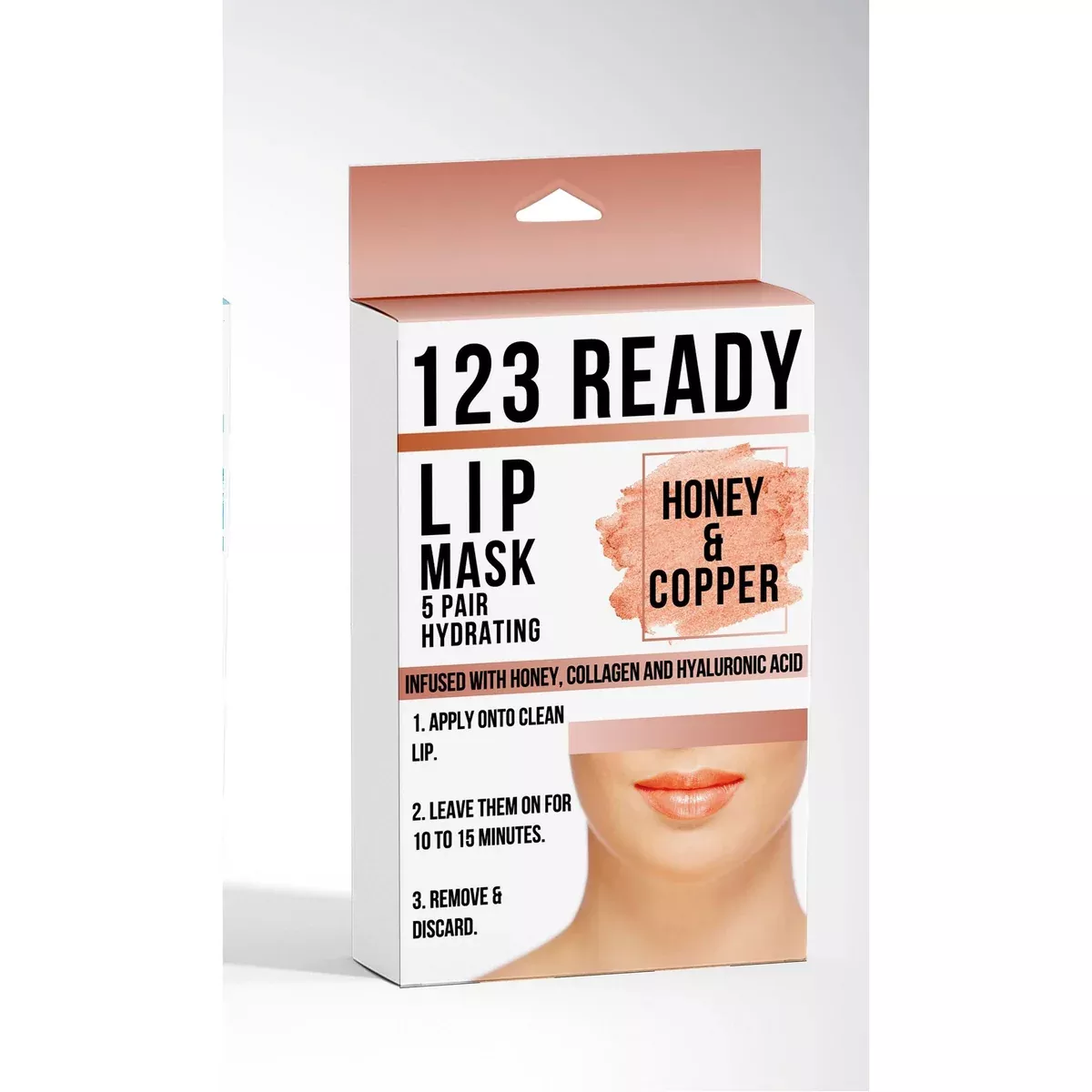 123 READY COPPER HONEY HYDRATING GEL LIP PATCHES 5PC