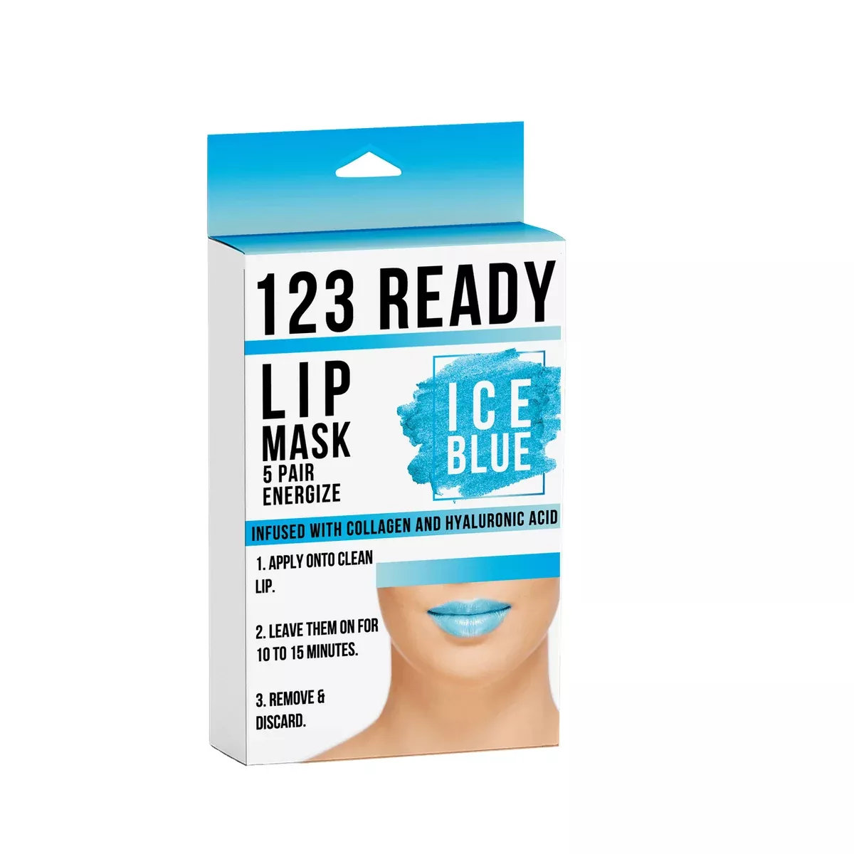 123 Ready ICE BLUE ENERGIZE GEL LIP PATCHES 5PC