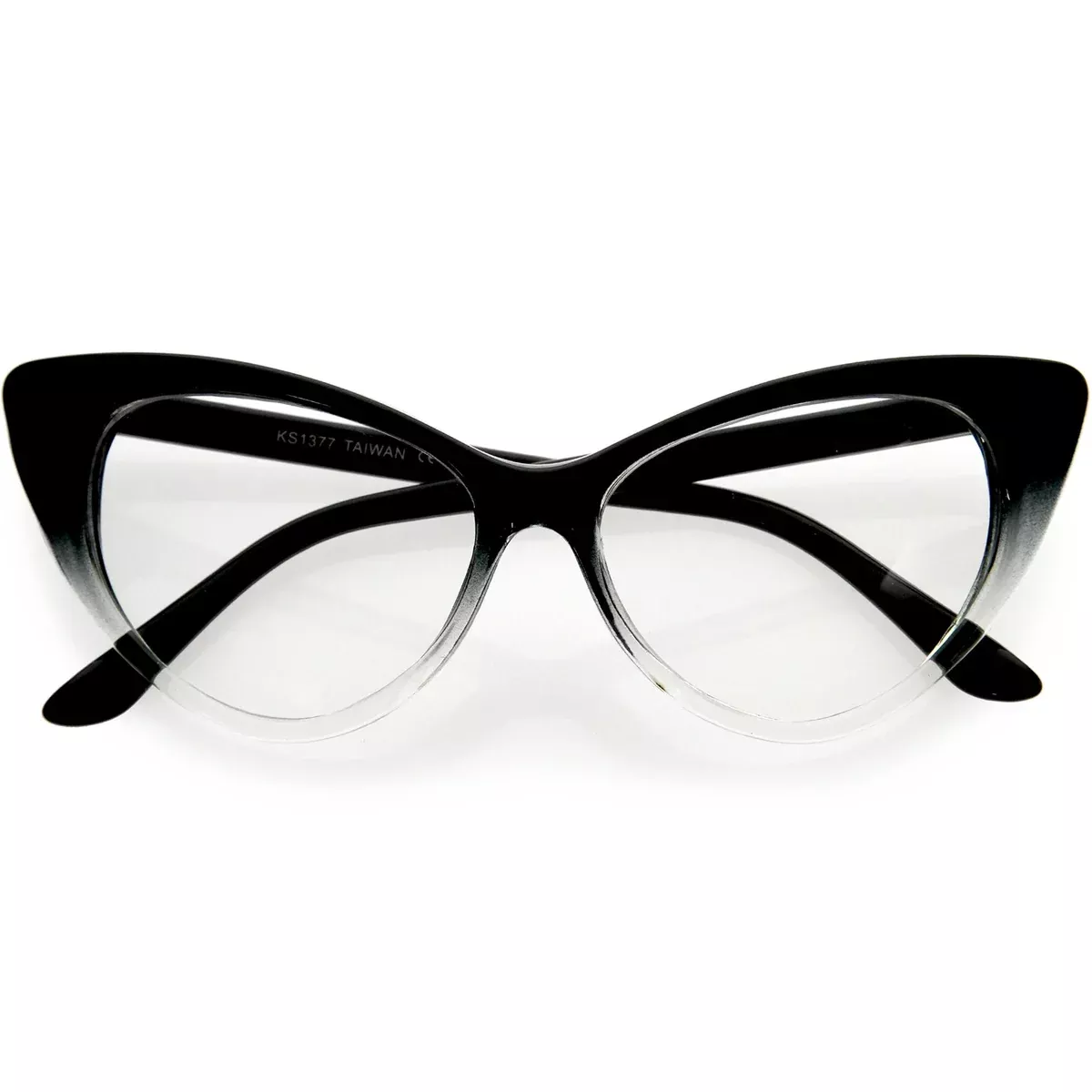 1950’s Vintage Mod Fashion Cat Eye Clear Lens Glasses 8435