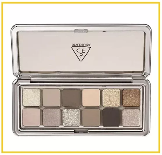 3CE 12-Color Eyeshadow Palette Raw Neutrals 9.5g