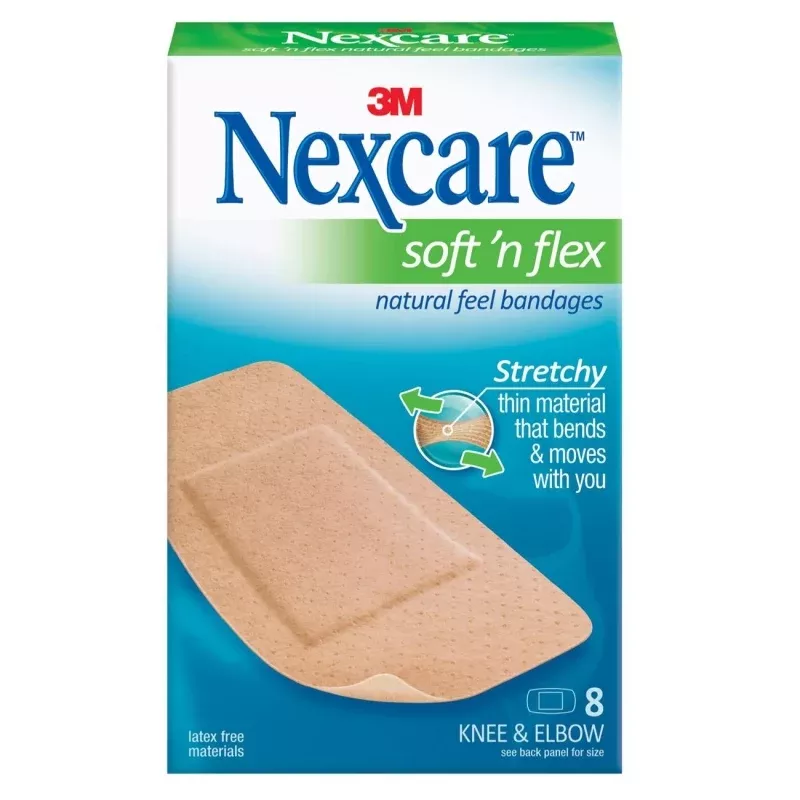 3M™ Nexcare™ Soft ‘n Flex Natural Feel Knee & Elbow Adhesive Bandage, 8-Pack