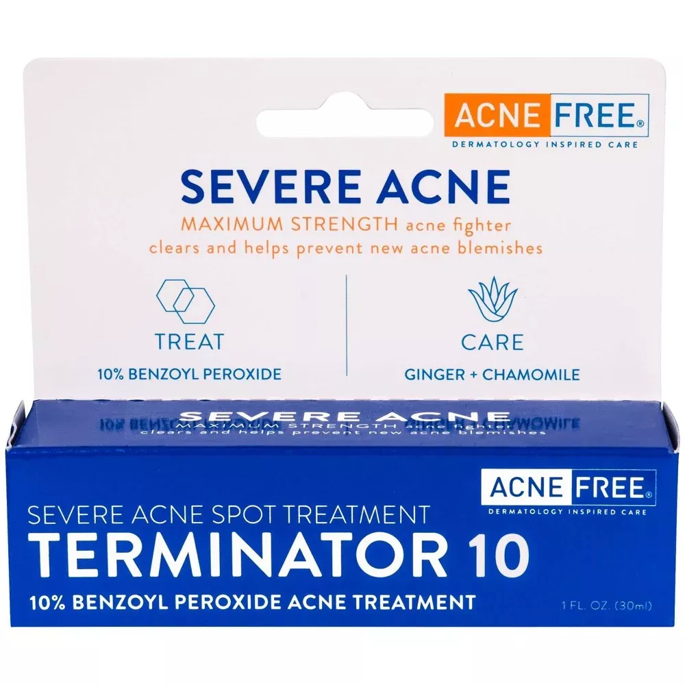 AcneFree Severe Spot Treatment Terminator 10 With 10% Benzoyl Peroxide – 1 Fl Oz