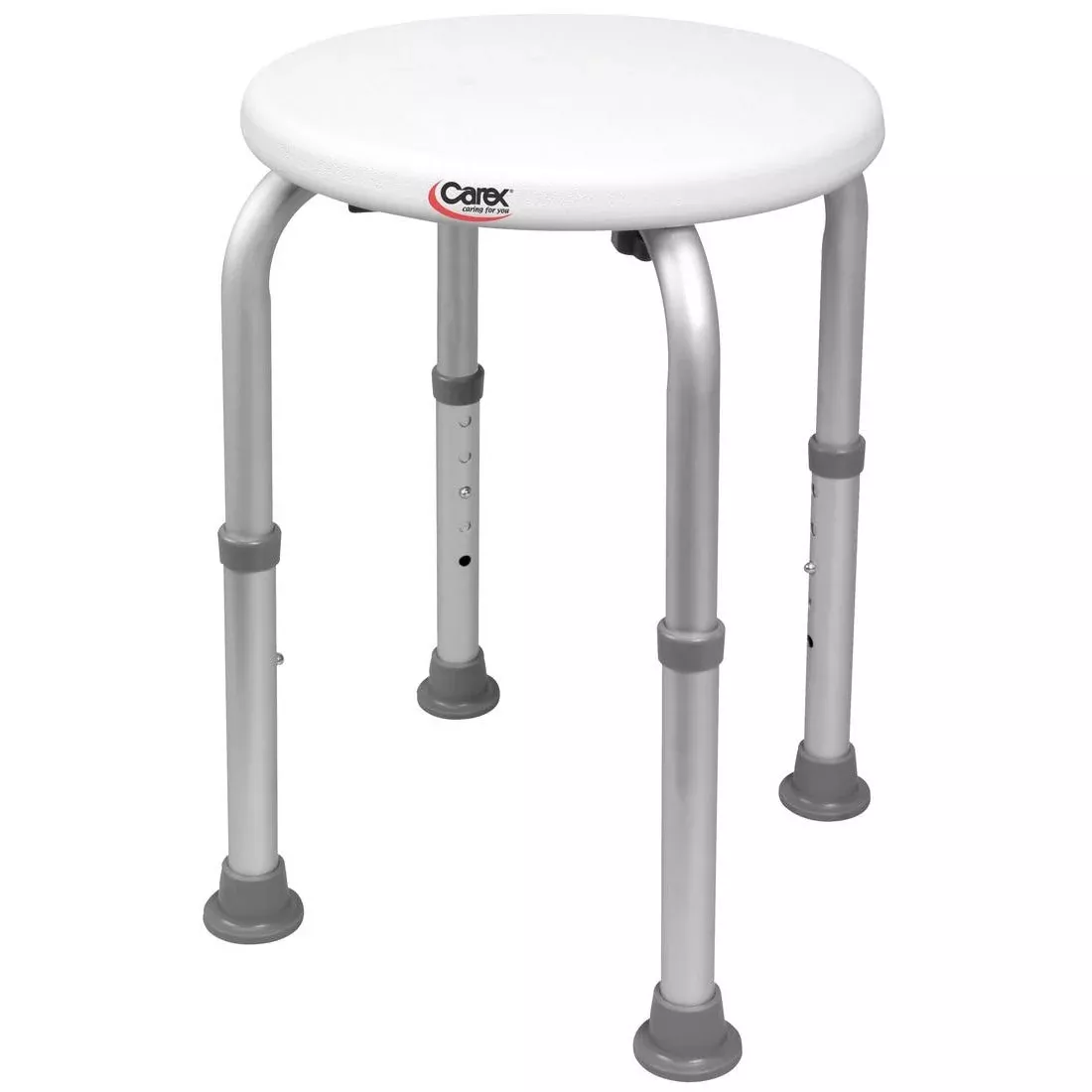 Adjustable Compact Round Shower Stool – Heavy Duty Bath Safety Seat with Non-Slip Rubber Feet – Tool-Free Assembly