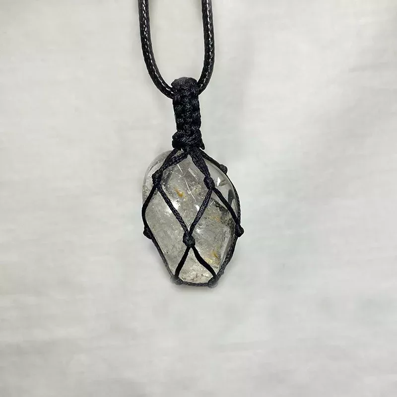 Adjustable Corded Tumbled Blue Topaz Necklace
