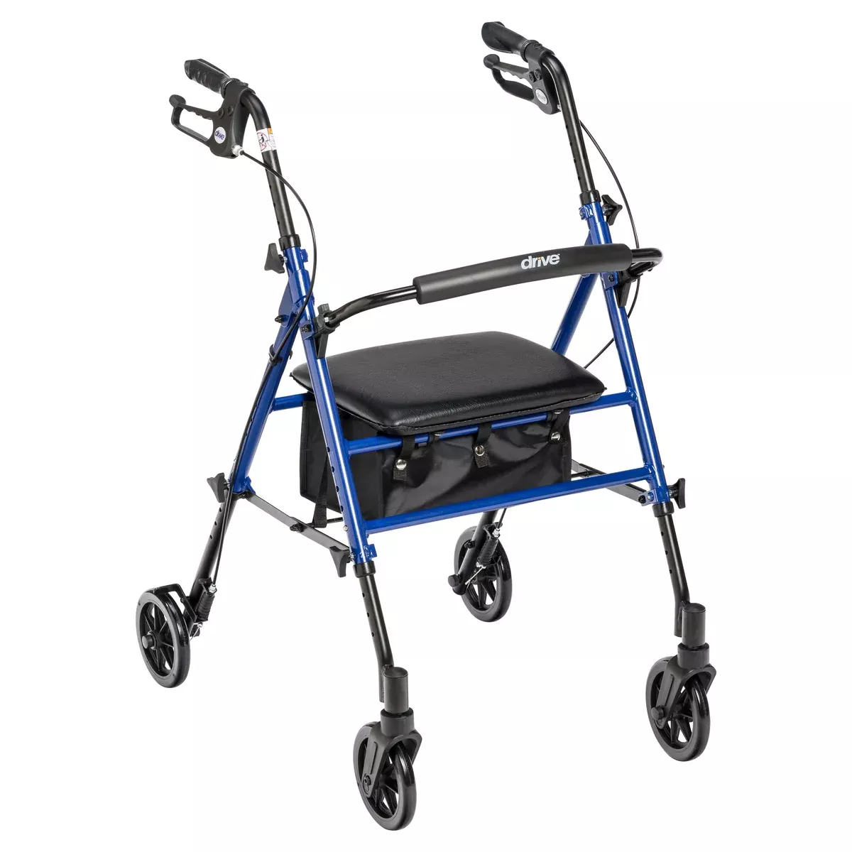 Adjustable Height Rollator Rolling Walker with 6″ Wheels, Blue