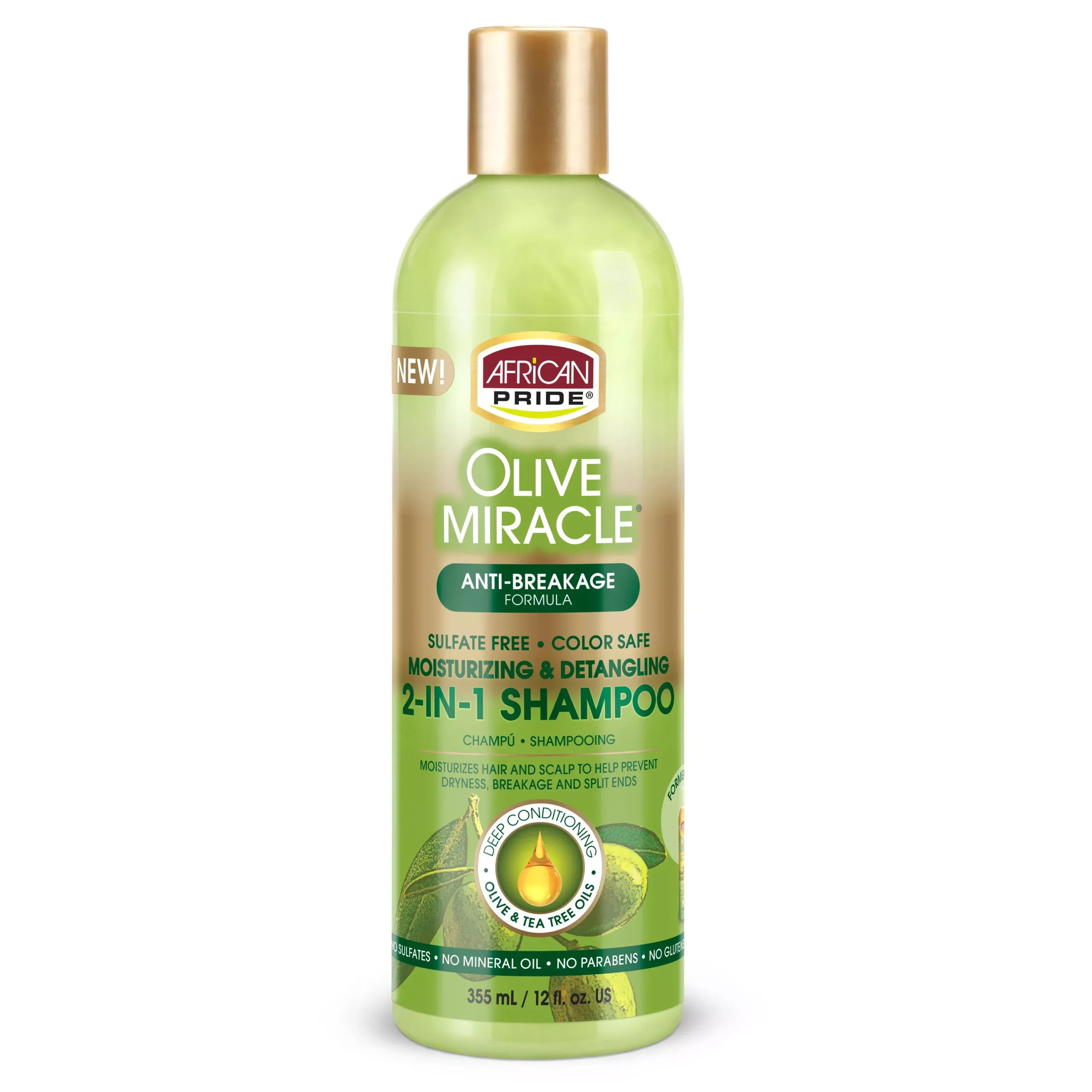 African Pride – Olive Miracle Moisturizing & Detangling 2-In-1 Shampoo