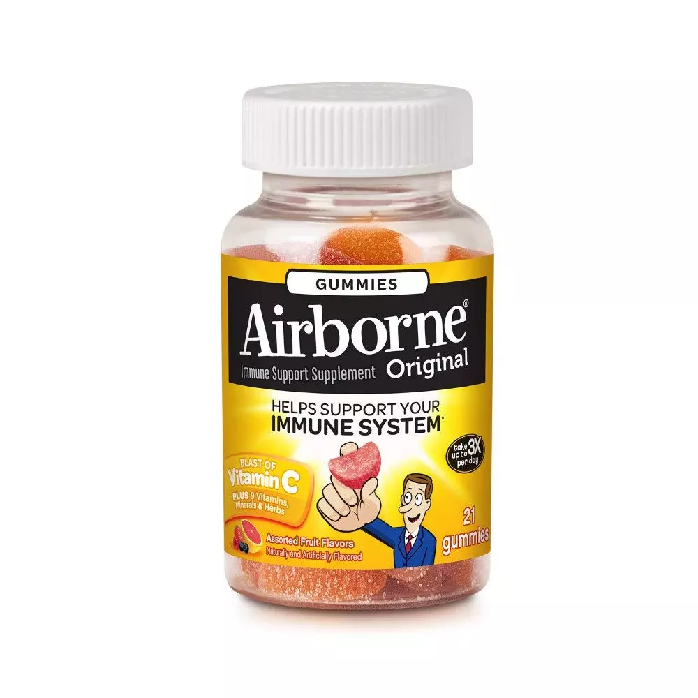 Airborne Immune Support Supplement Assorted Fruit Gummy, 21 EA