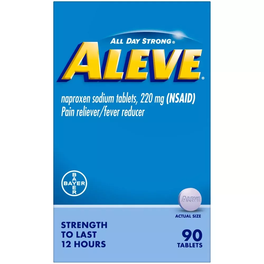 Aleve Pain Reliever & Fever Reducer, 220mg Naproxen Sodium, 90 Tablets