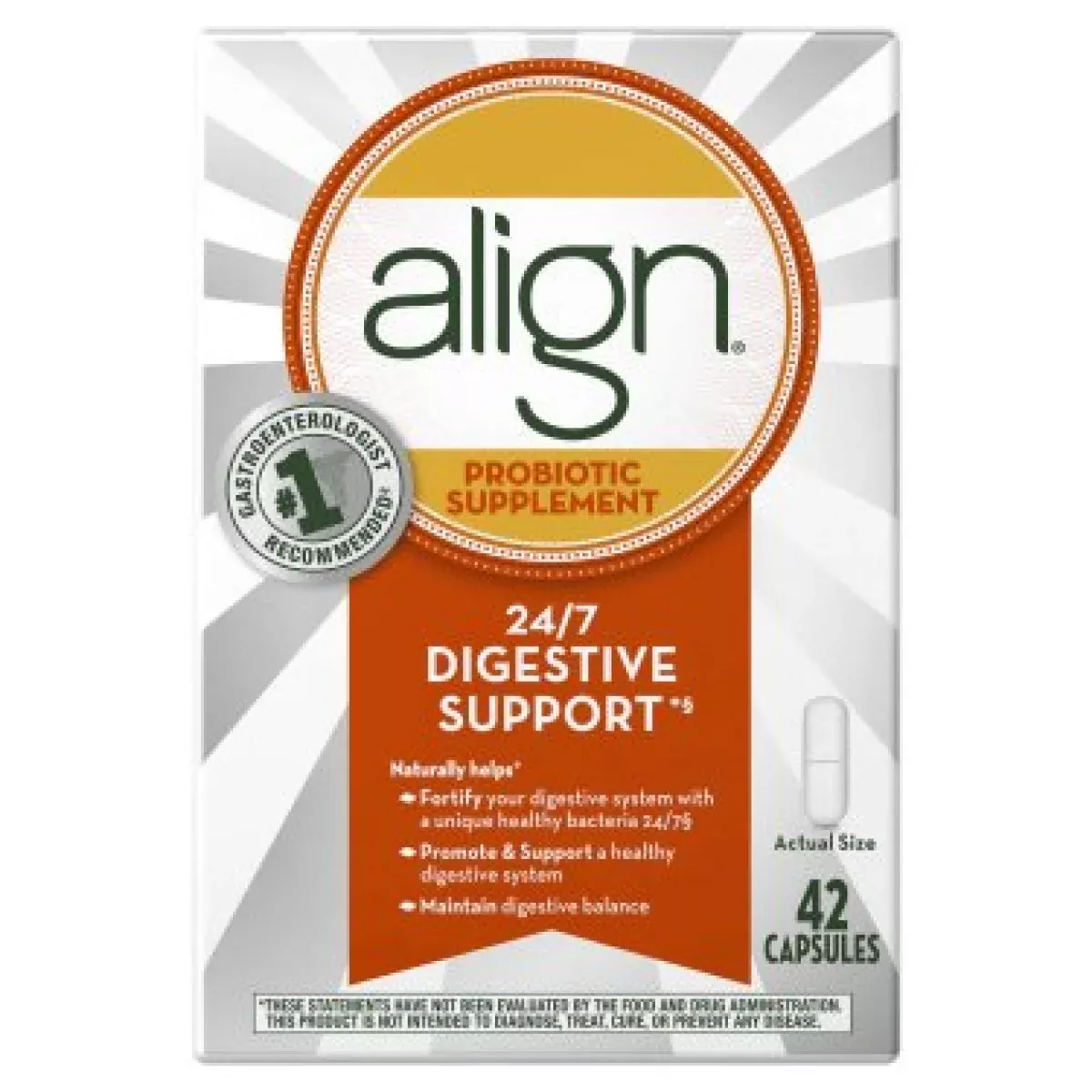 Align Probiotic 10 mg 24/7 Digestive Support Capsule, 42 EA