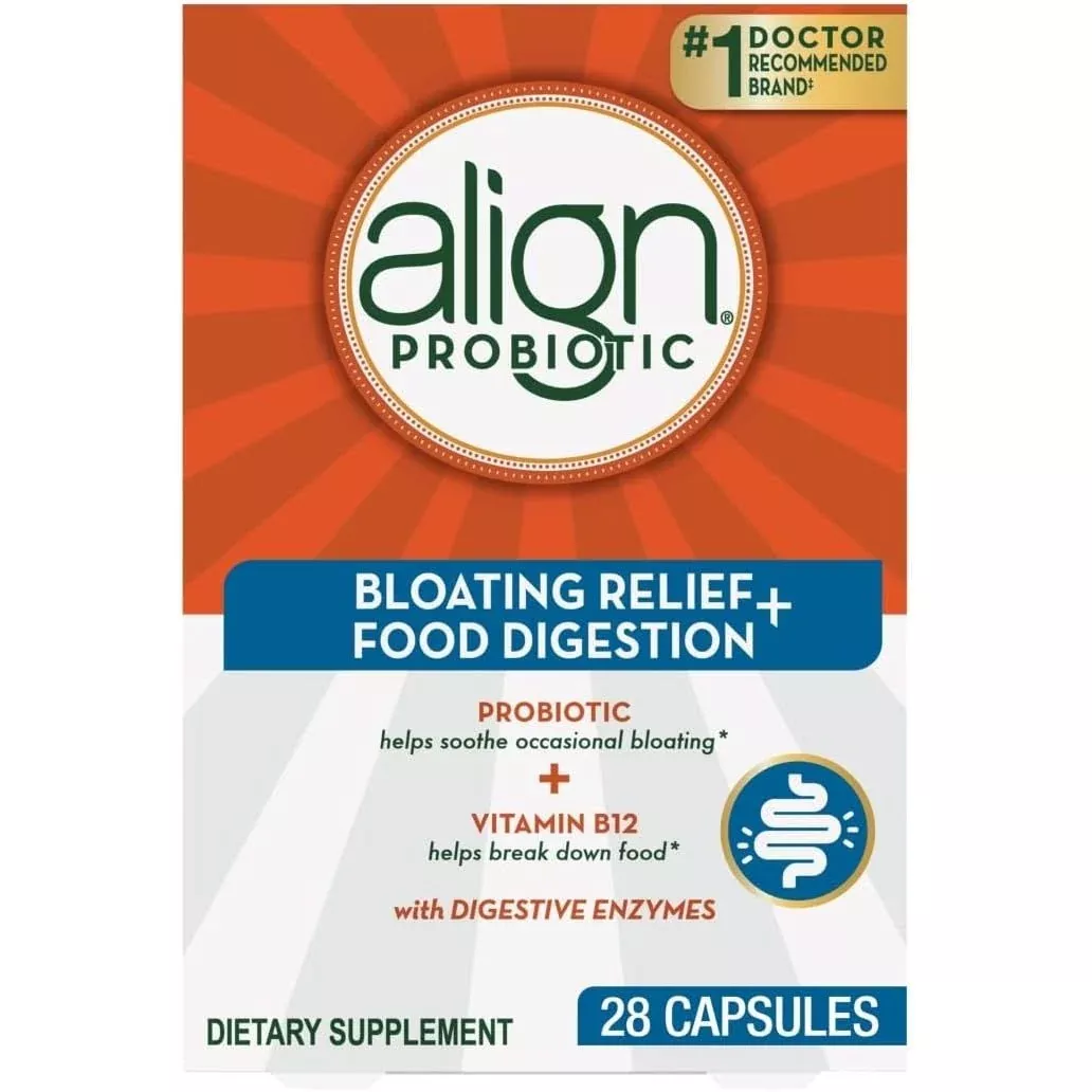 Align Probiotic Bloating Relief + Food Digestion – 28 Capsules