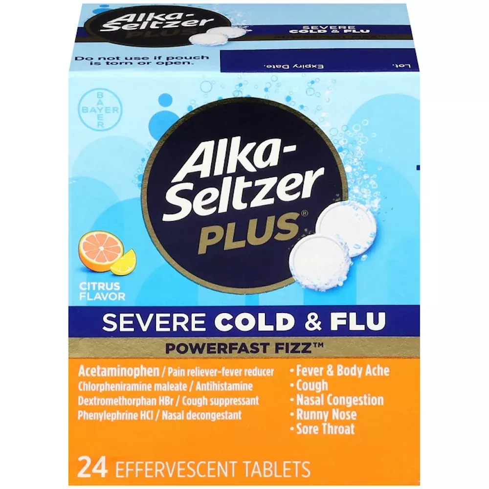 Alka-Seltzer Plus Severe Cold & Flu PowerFast Fizz Effervescent Tablets Citrus Flavor