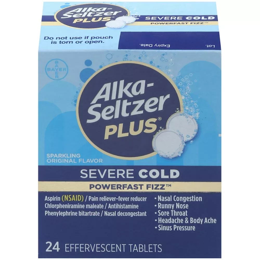Alka-Seltzer Plus Severe Cold Sparkling Effervescent Tablet, 24 EA