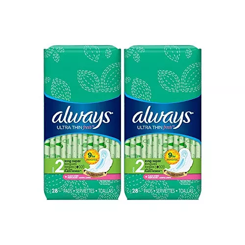 Always Ultra Thin Pads Size 2 Super Long Absorbency Scented With Wings
