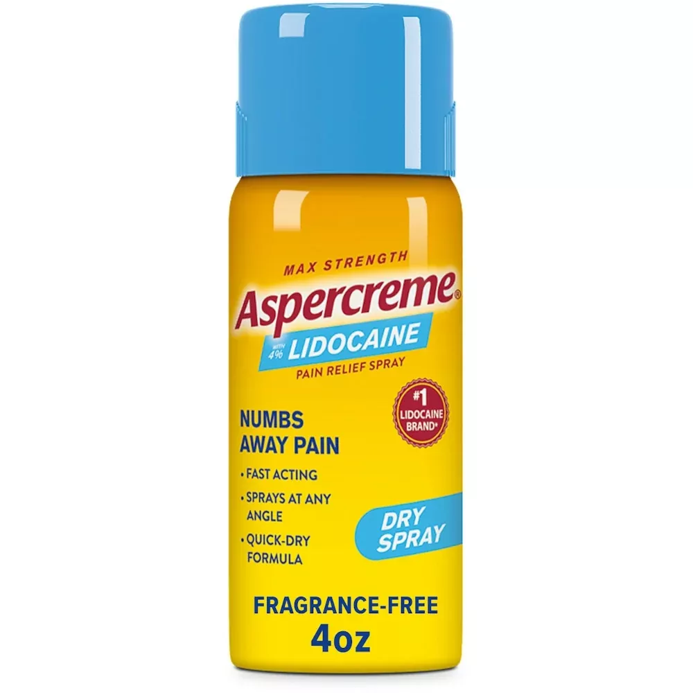 Aspercreme Odor Free Max Strength Lidocaine Pain Relief Dry Spray – 4 Oz