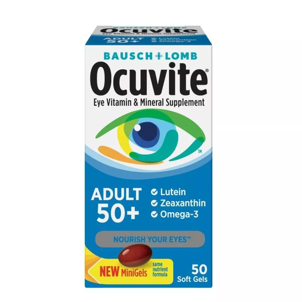 Bausch and Lomb Ocuvite Adult 50 Plus Eye Vitamin & Mineral Supplement, Soft Gels