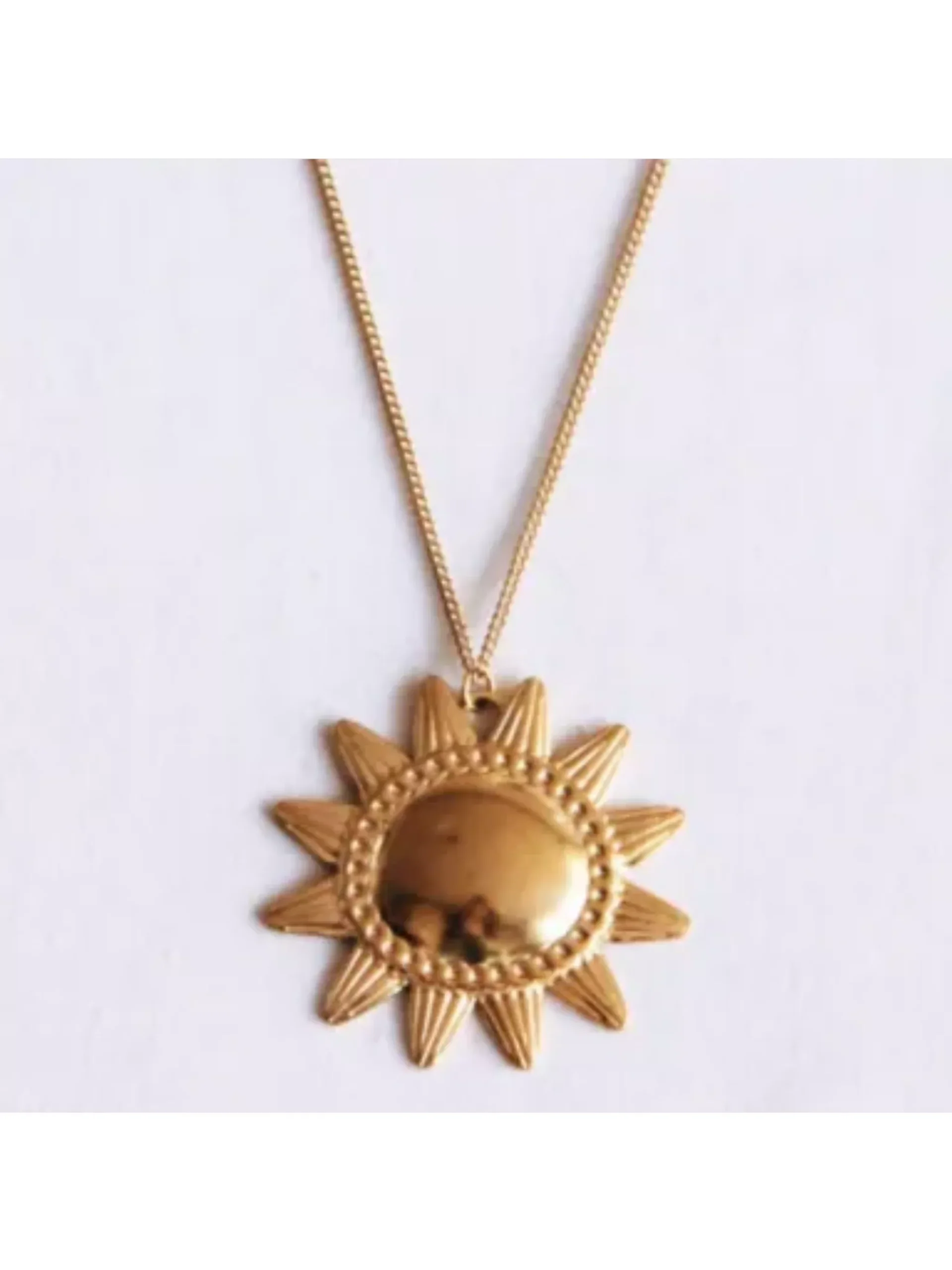 Bazou Sun Charm Delicate Link Chain Gold