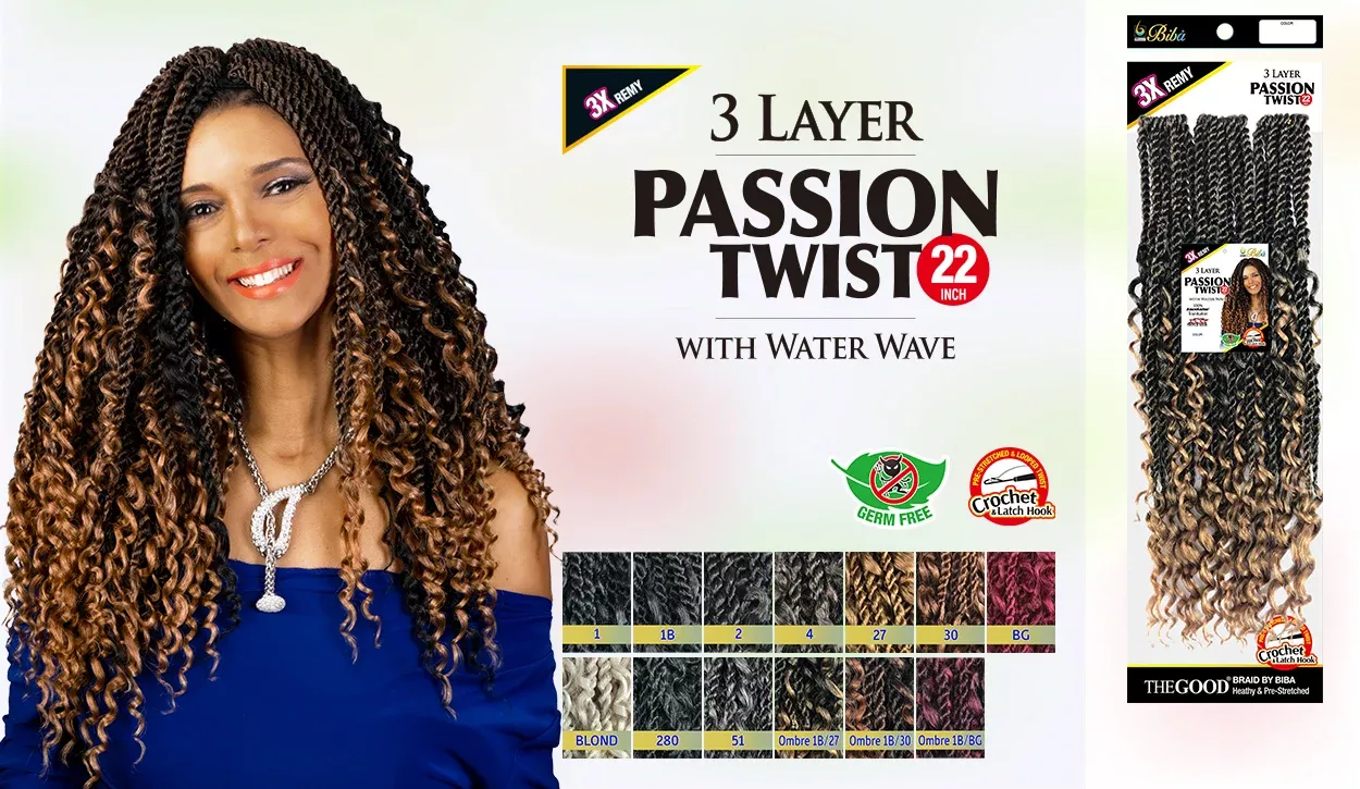 BIBA – 3X REMY PASSION TWIST 22″