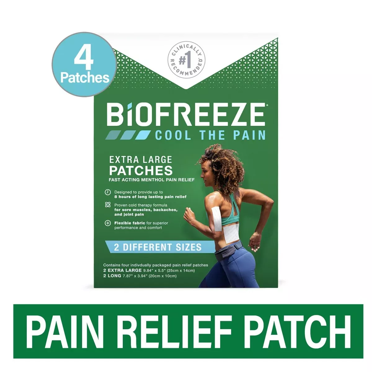 Biofreeze Menthol Pain Relief Patches Extra Large