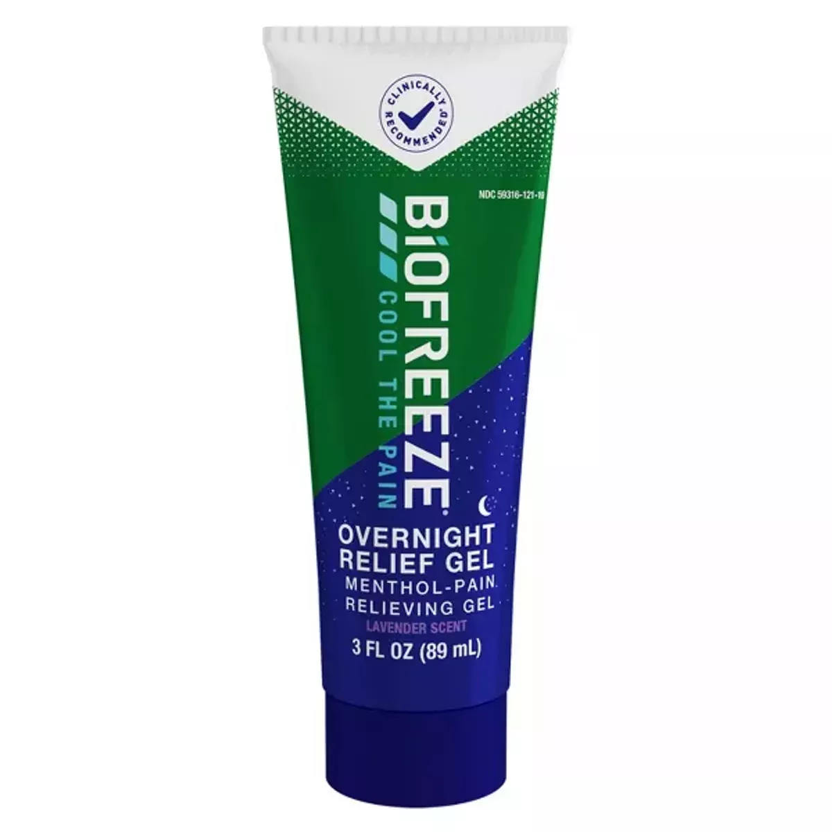 Biofreeze Overnight Relief Gel – 3 oz Tube – Cooling Menthol with Lavender Scent