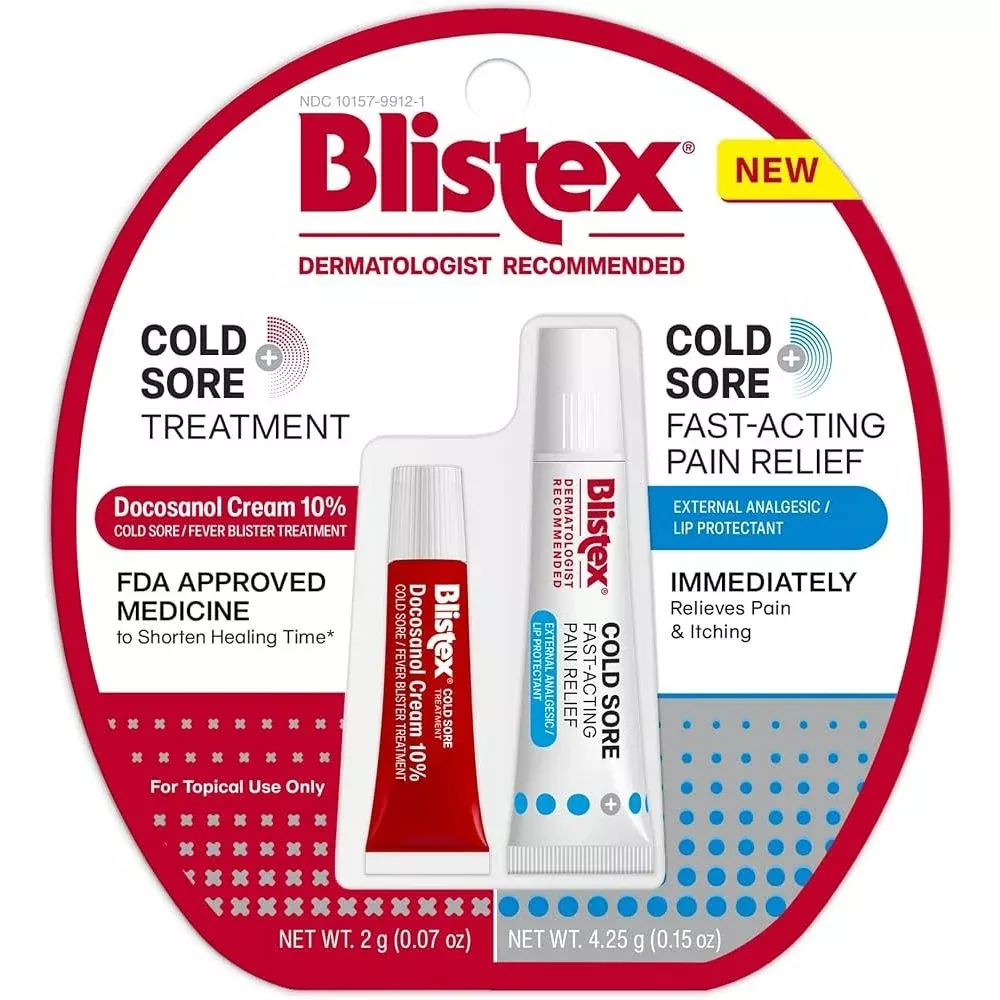 Blistex Cold Sore Fast-Acting Pain Relief Ointment, Fever Blister Treatment, 0.15 oz