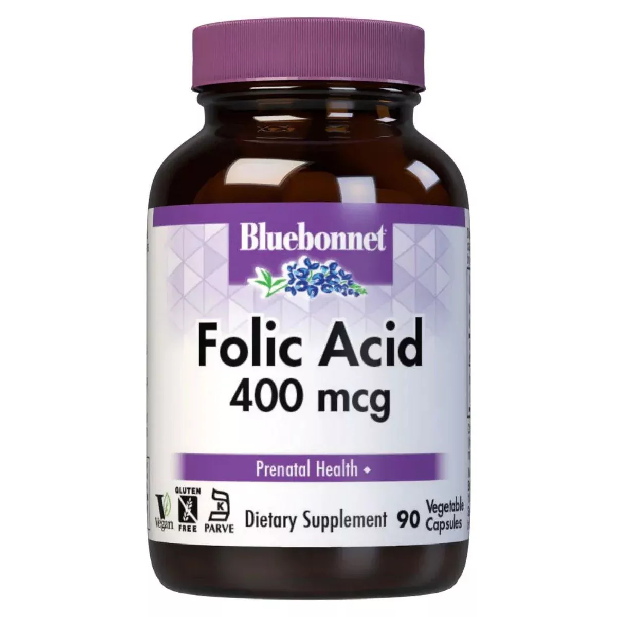 Bluebonnet Nutrition Folic Acid 400 mg – 90 Vegetable Capsules