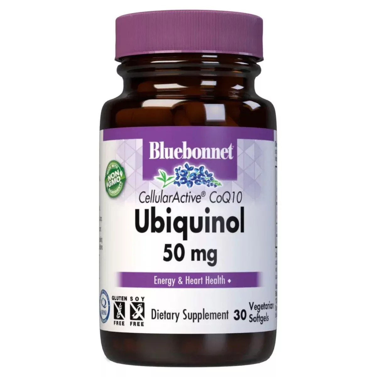 Bluebonnets CellularActive CoQ10 Ubiquinol50 mg, 30 Vegetarian Softgels