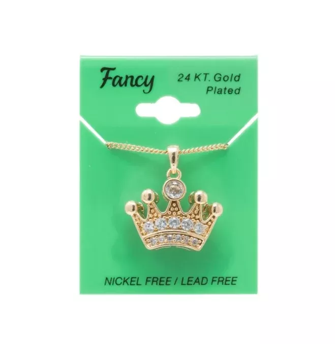 C&L – FANCY GOLD CROWN CHARM NECKLACE (PNG3)