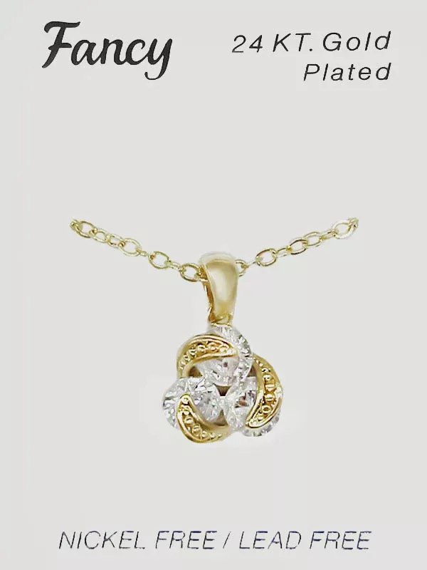 C&L – FANCY GOLD CUBIC ZIRCONIA NECKLACE
