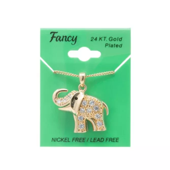 C&L – FANCY GOLD ELEPHANT CHARM NECKLACE (PNG11)