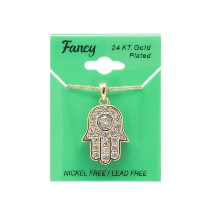 C&L – FANCY GOLD HAND CHARM NECKLACE (PNG6)