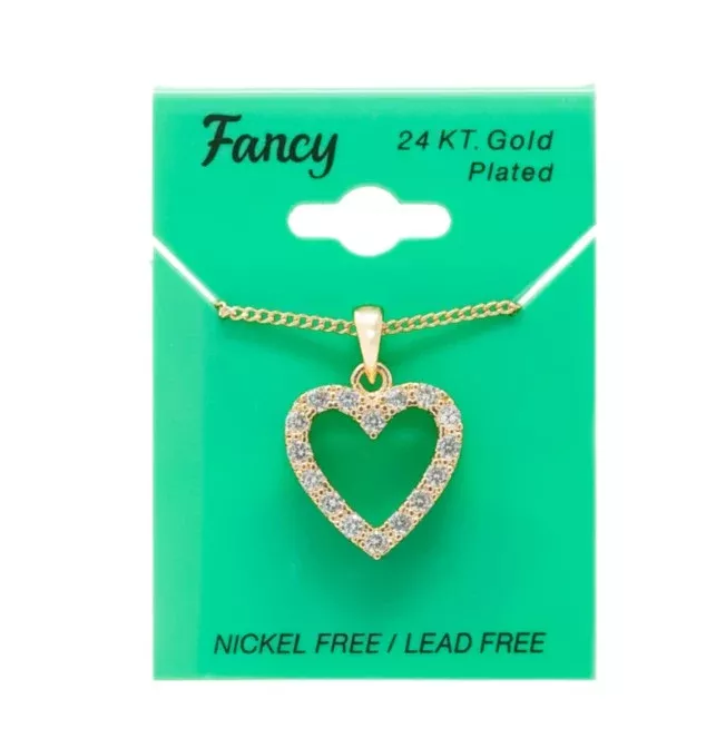 C&L – FANCY GOLD HEART CHARM NECKLACE (PNG1)