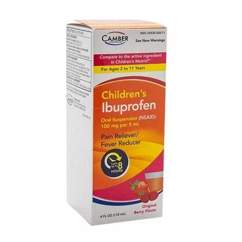 Camber Children’s Ibuprofen Suspension Original Berry, 100 Mg, 4 Oz