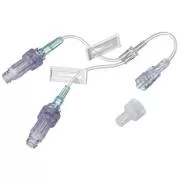 CARESITE NR Small Bore Y-Extension Line with Spin Luer Lock, 7 Inches