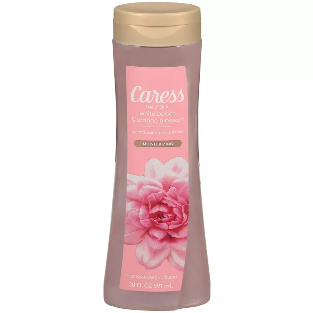 Caress Body Wash, White Peach & Orange Blossom, Daily Silk, Moisturizing 20 Fl Oz