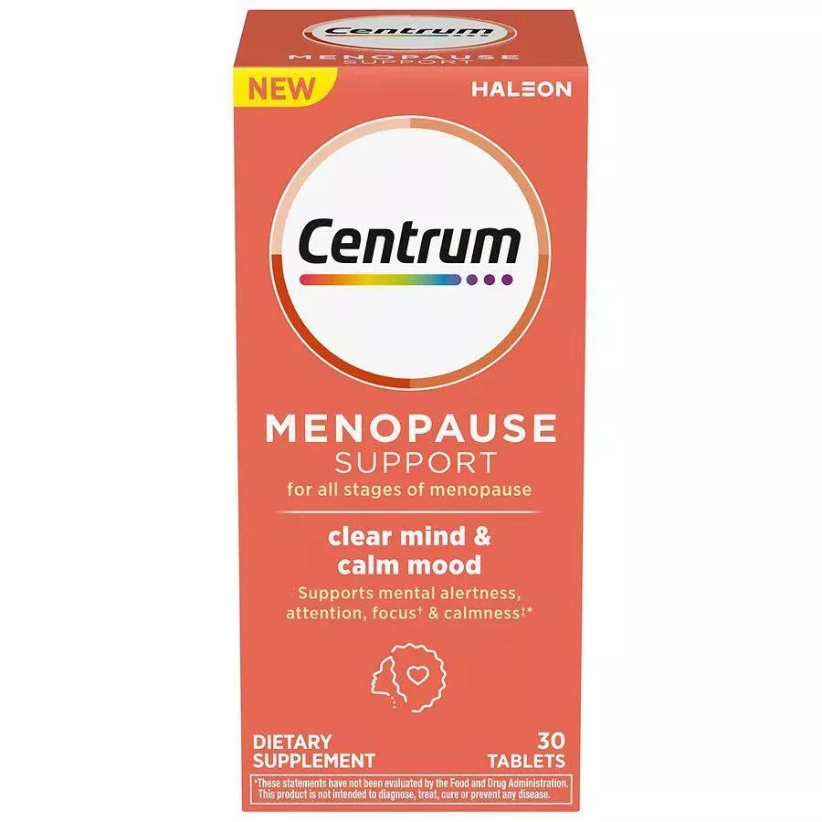 Centrum Menopause Support Clear Mind & Calm Mood, 30 Tablets – Hormone-Free Supplement for Brain Fog & Stress Relief