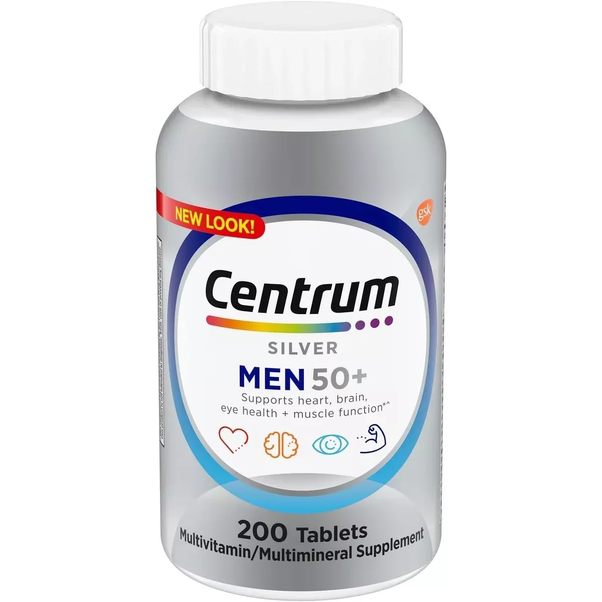 Centrum Silver Men 50+ Multivitamin Dietary Supplement Tablets – 200ct