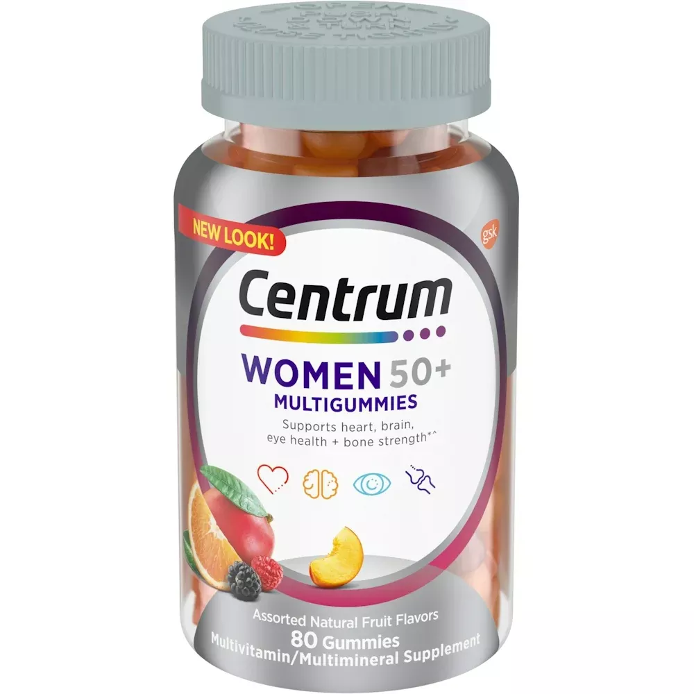 Centrum Women 50+ Assorted Fruit MultiGummies, 80 EA