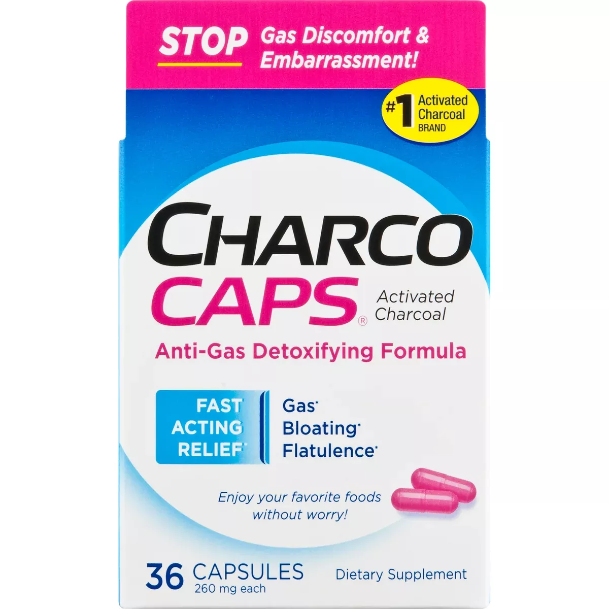 Charco Caps 260 mg Capsule, 36 EA