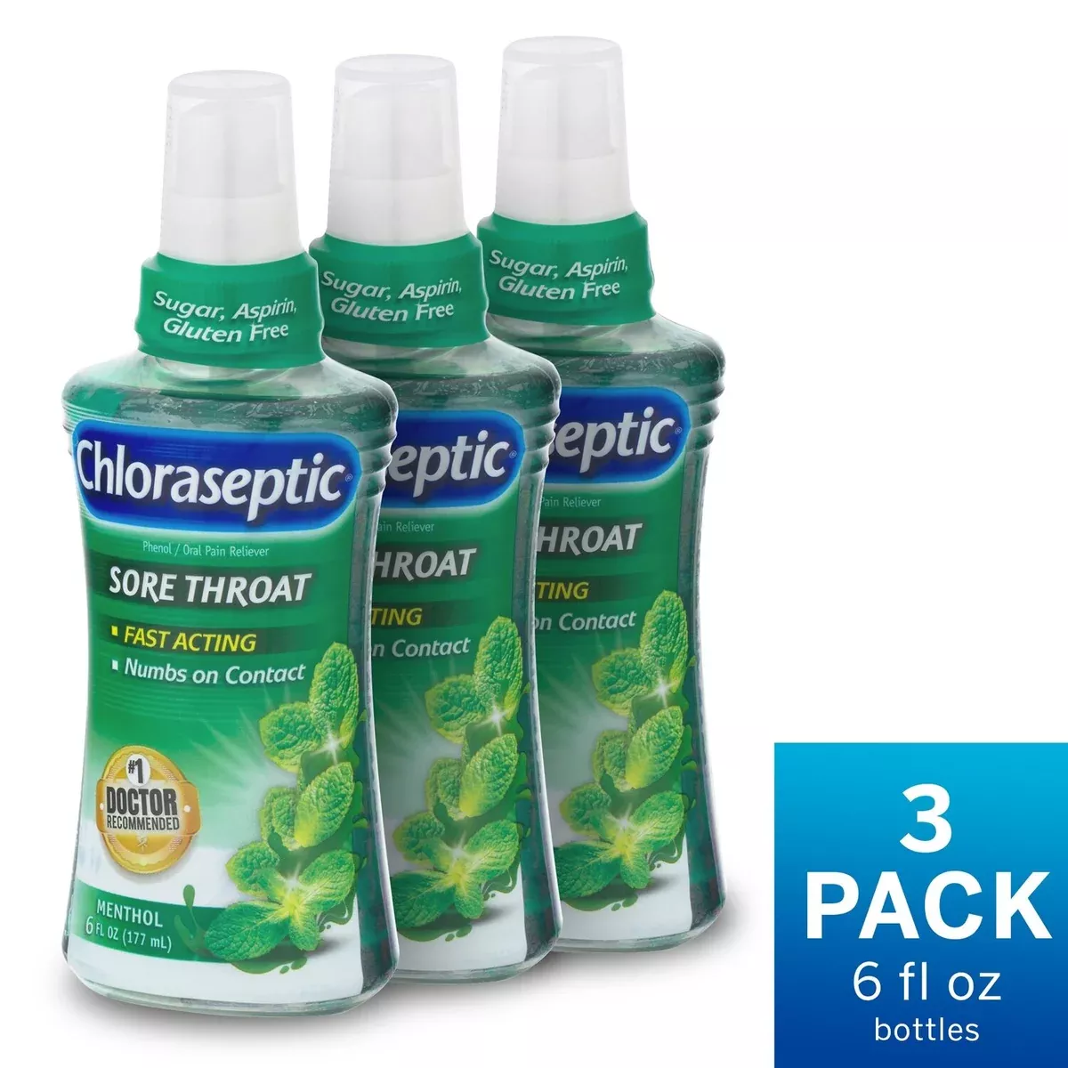 Chloraseptic Sore Throat Relief Spray – Menthol Flavor, 6 fl oz