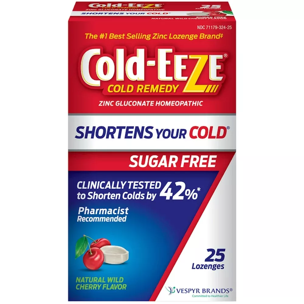 Cold-EEZE Cold Remedy Sugar-Free Natural Wild Cherry Lozenge, 25-Pack