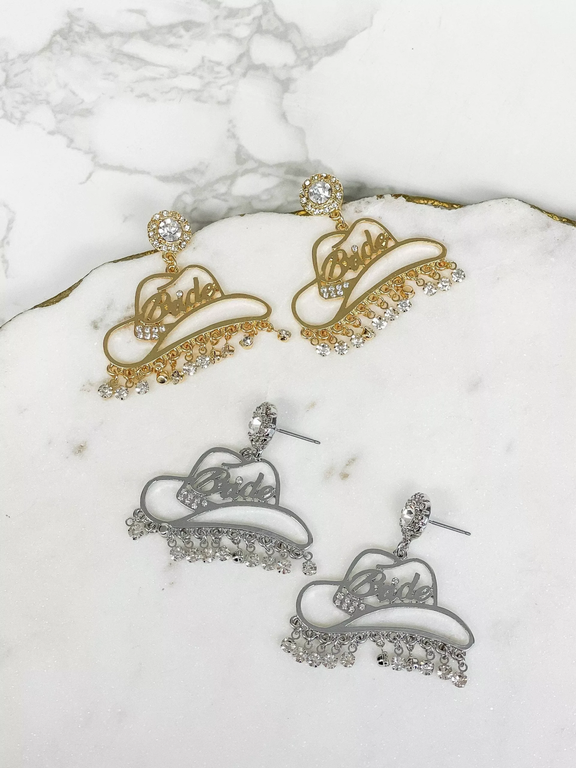 Cowgirl Bride Crystal Dangle Earrings