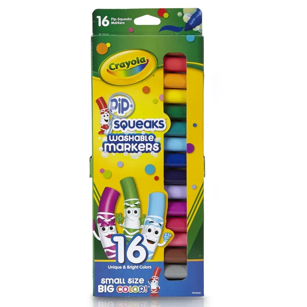 Crayola Pip-Squeaks Skinnies Washable Markers, 16 Count – Bright Colors