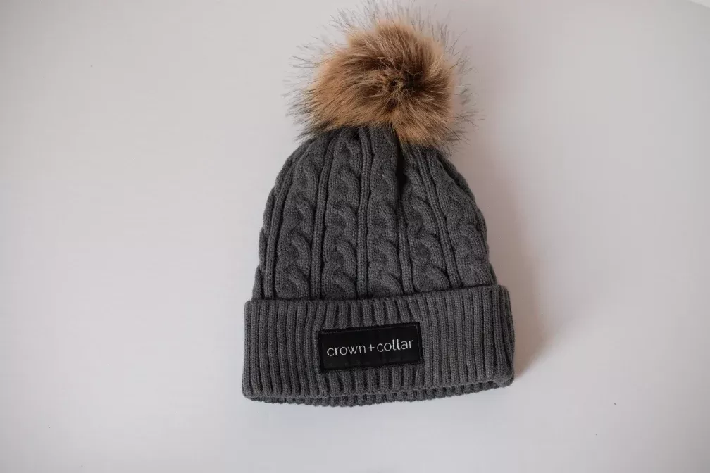 Crown & Collar Satin-Lined Toque – Grey