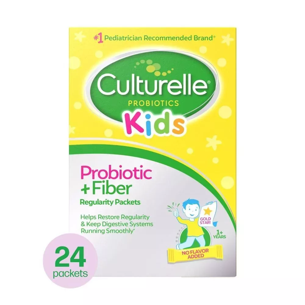 Culturelle Kids Probiotic + Fiber Regularity Packet, Berry Flavor, 24 Count
