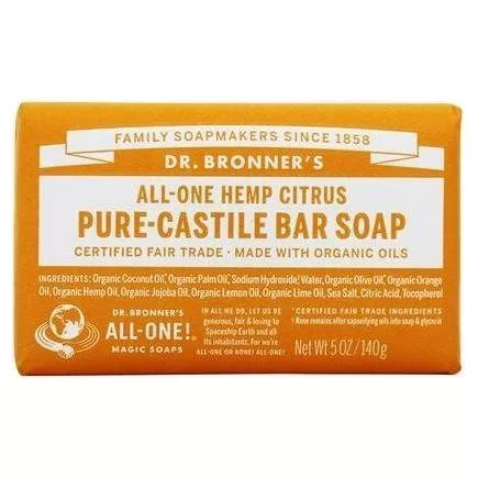 Dr. Bronner’s Pure Castile Soap Bar Citrus Orange 5 oz