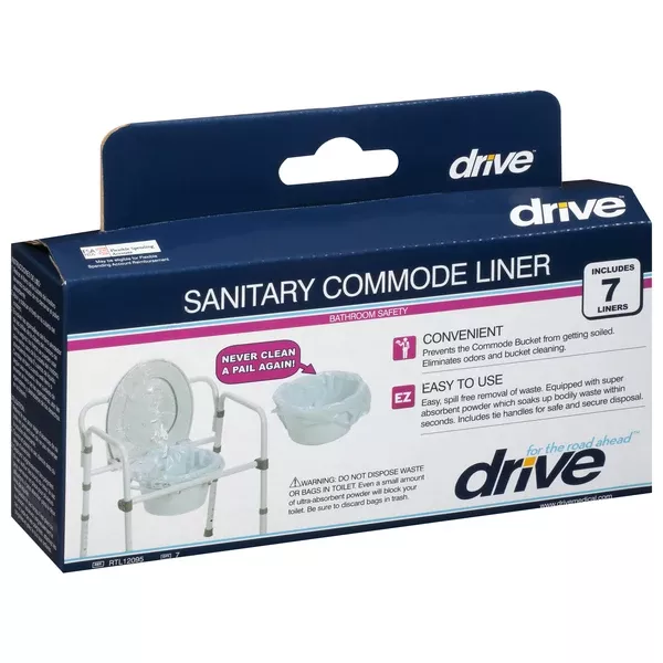 Drive Medical Commode Pail Liners – Disposable with Absorbent Pad