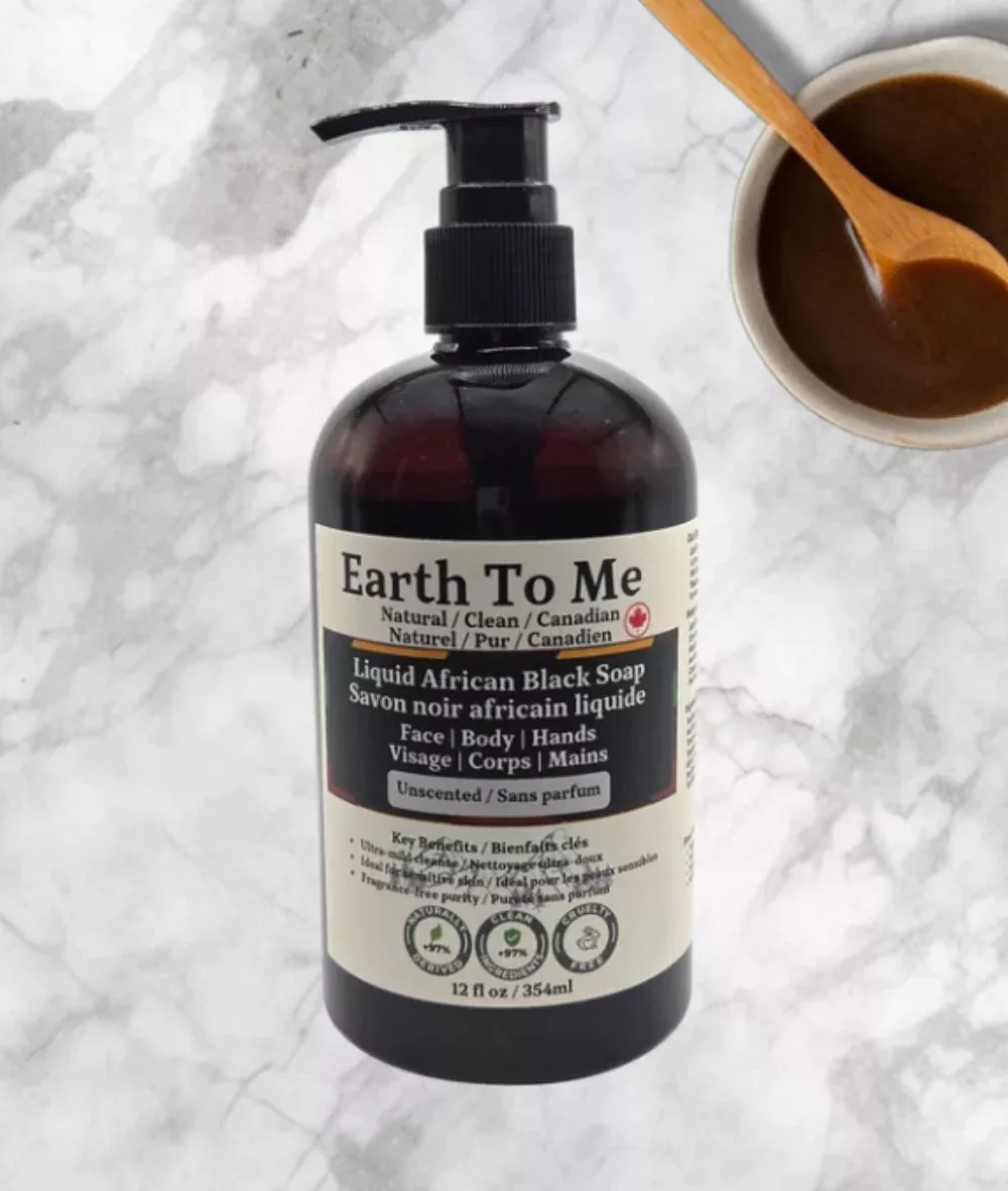 Earth To Me Liquid African Black Soap 12oz
