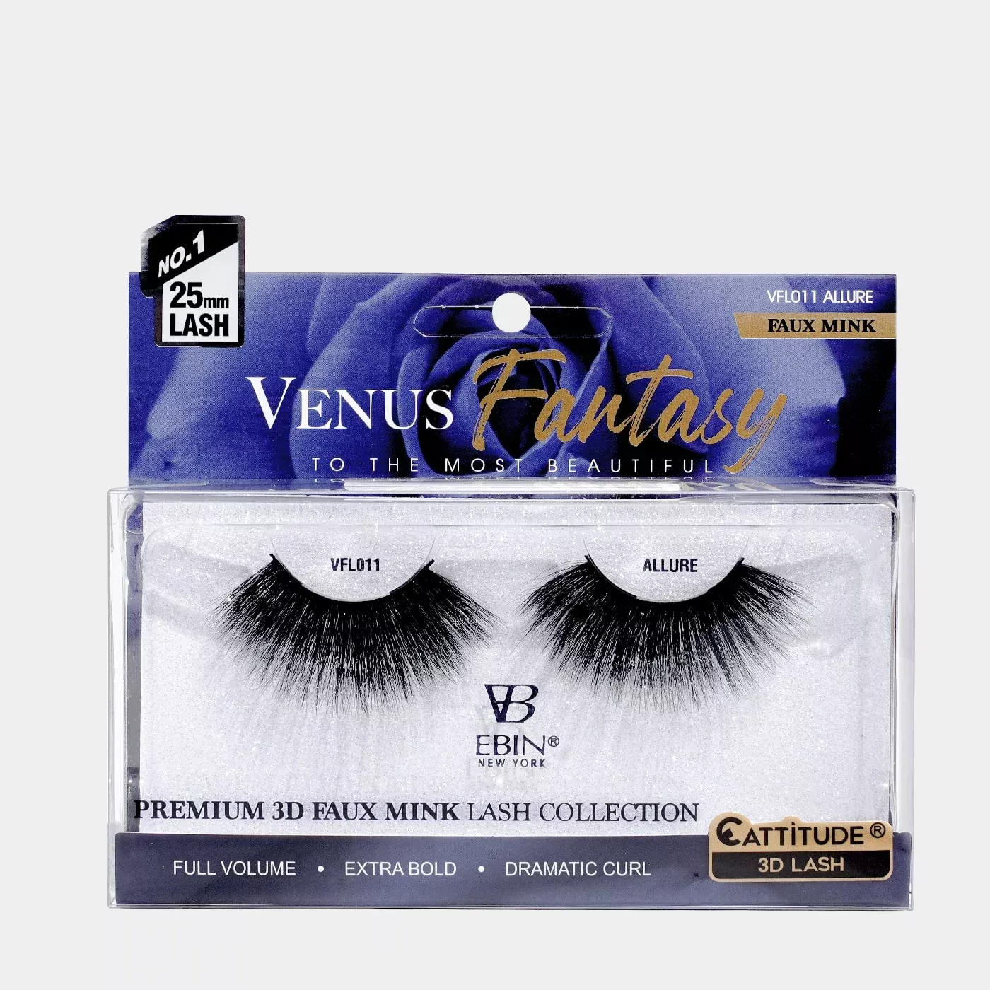 EBIN – VENUS FANTASY 25MM FAUX MINK 3D LASHES – ALLURE