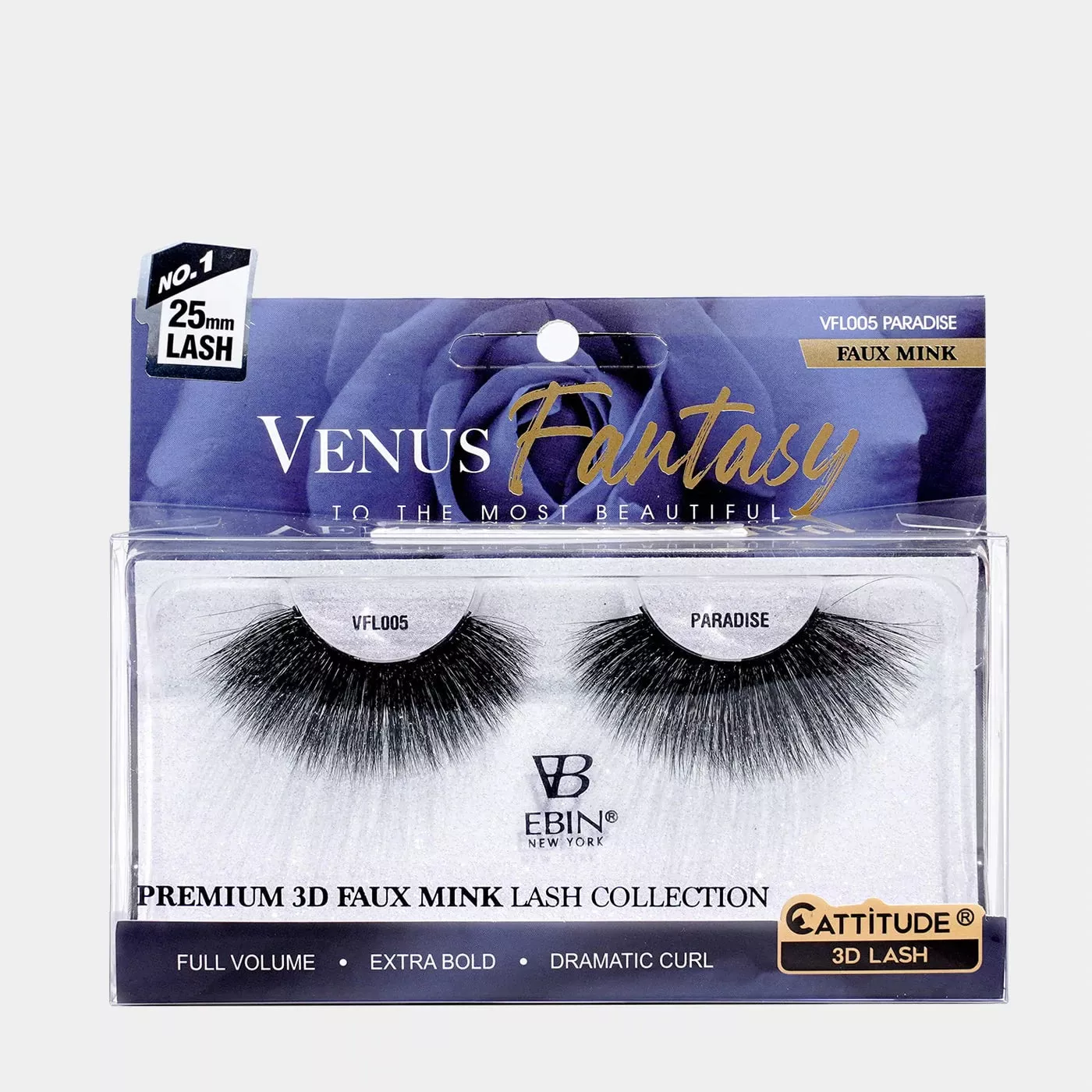 EBIN- VENUS FANTASY 25MM FAUX MINK 3D LASHES – PARADISE